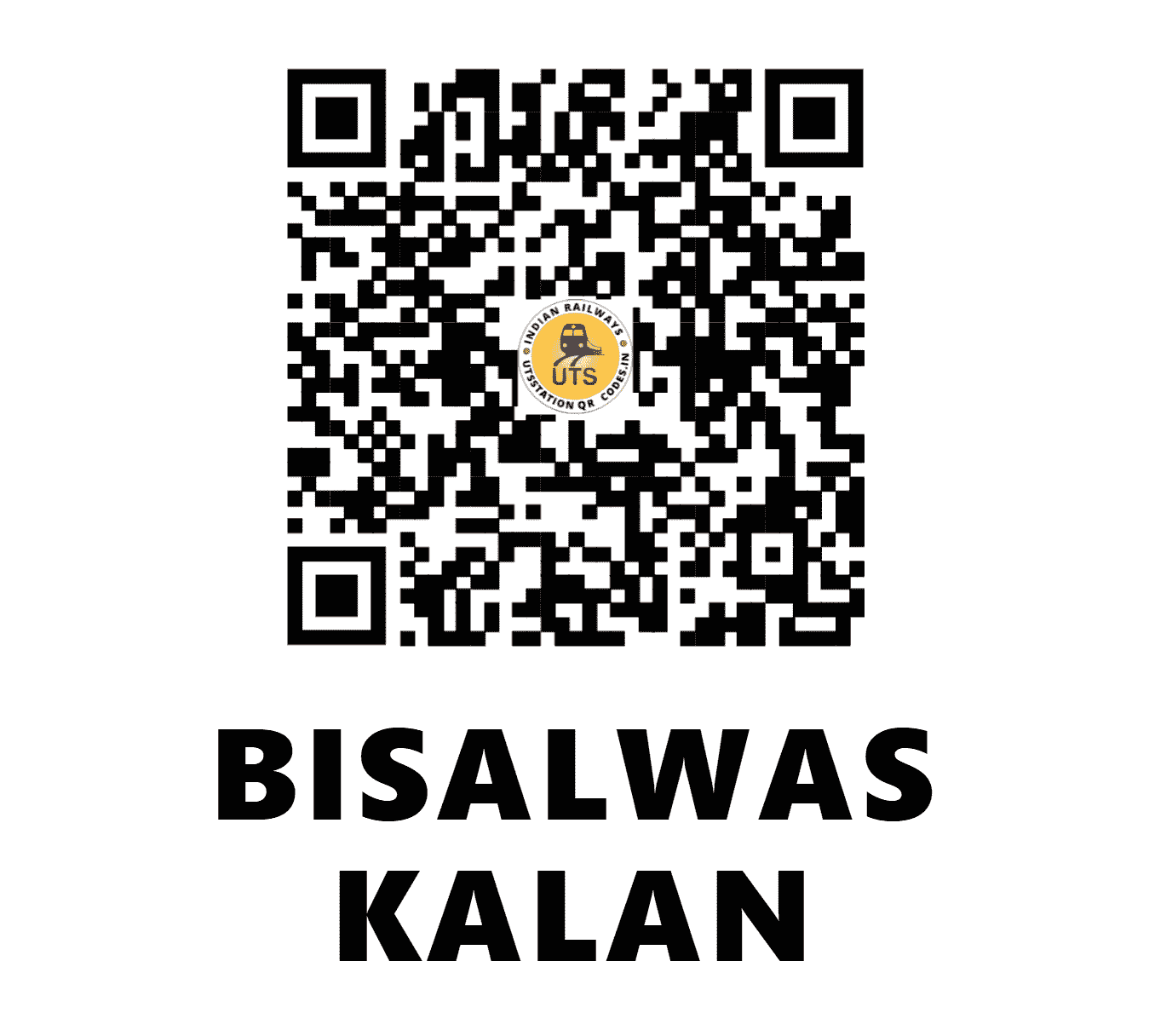 UTS QR Code for BISALWAS KALAN - BIWK - WR (MADHYA PRADESH)